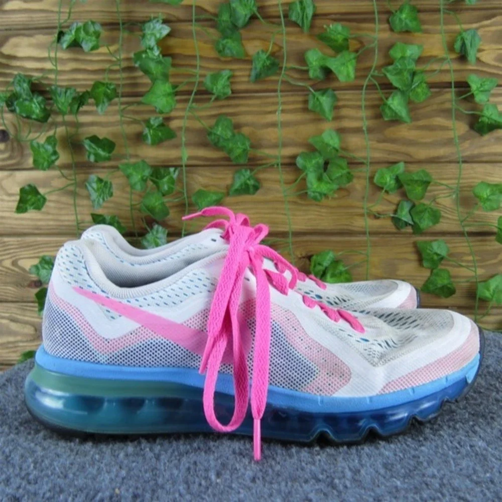 Nike Sneaker Air‎ Max 2014 Girl Y 6 Medium Athletic White Synthetic Lace Up
